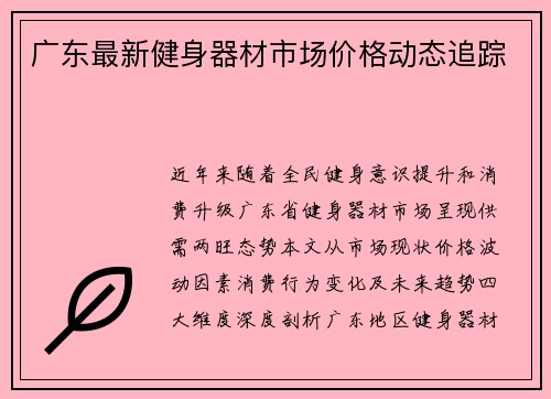 广东最新健身器材市场价格动态追踪