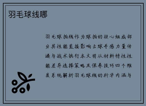 羽毛球线哪